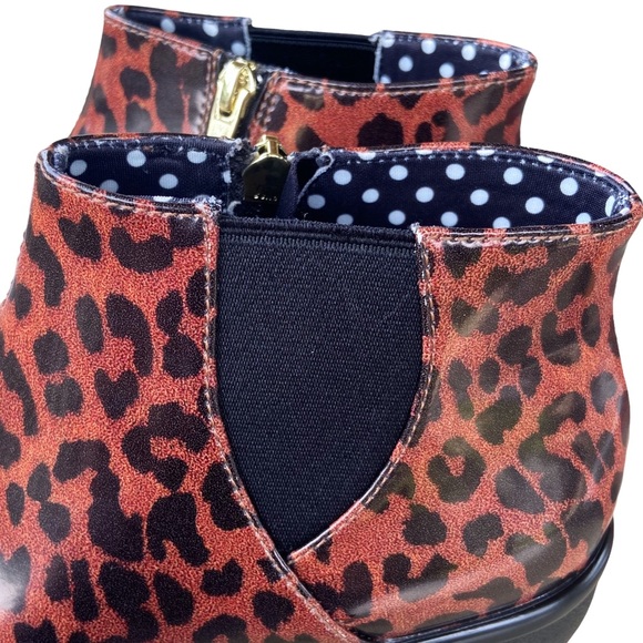 Alegria Boots Ankle Climatease Leopard Print Brown and Black Rainboot Size 37 - Picture 6 of 12